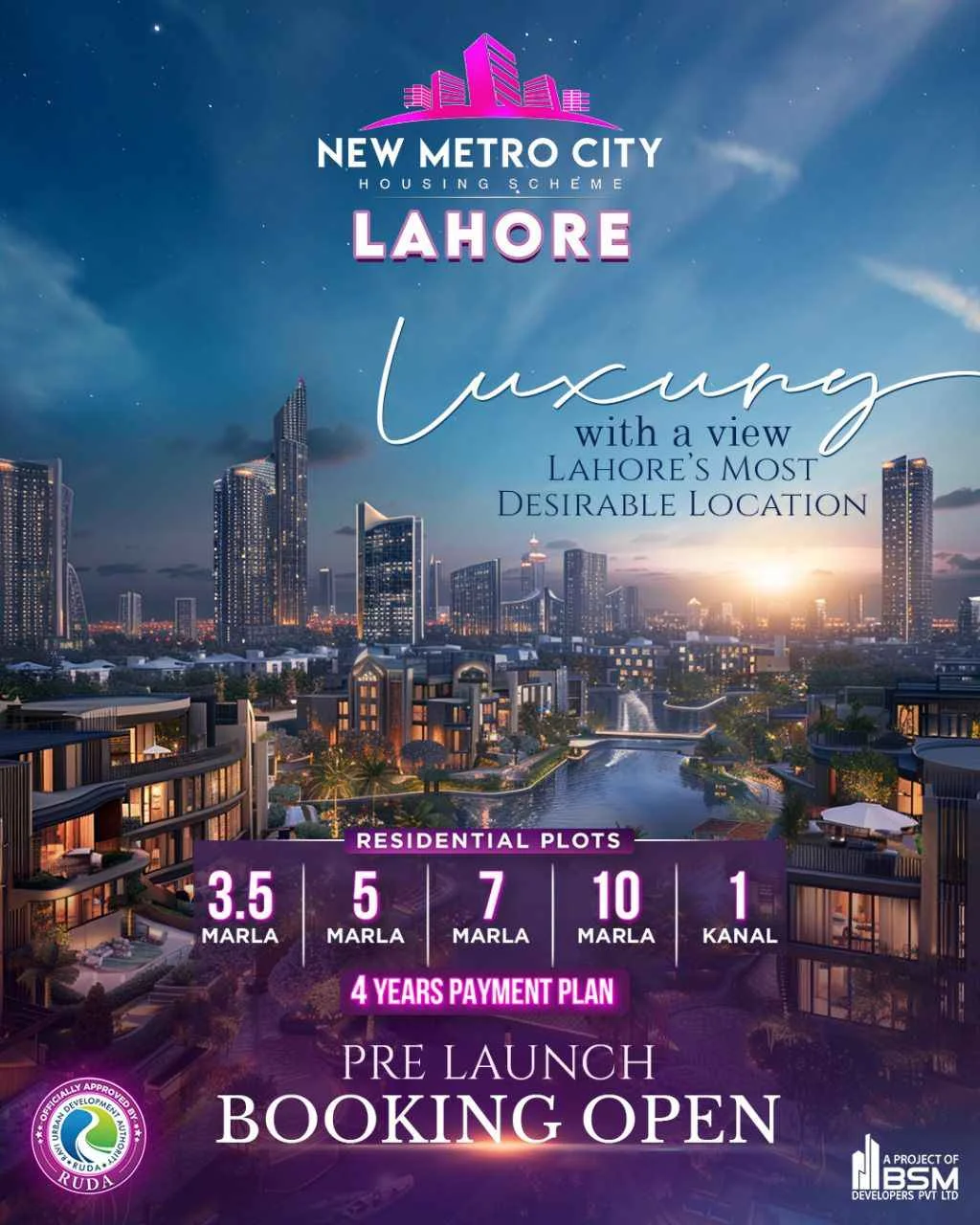 New Metro City Lahore pre launch plots