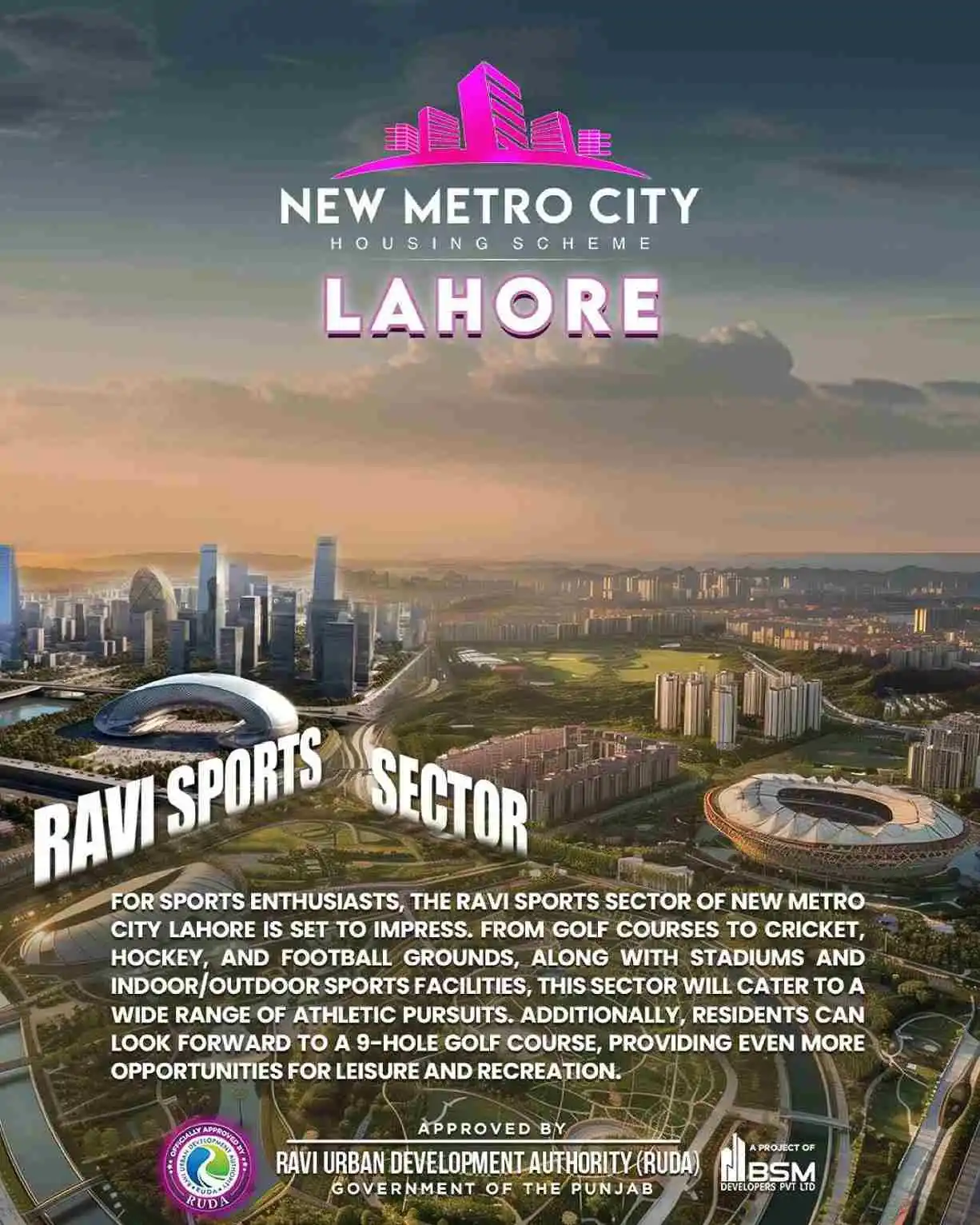 New Metro City Lahore Ravi Sports Sector