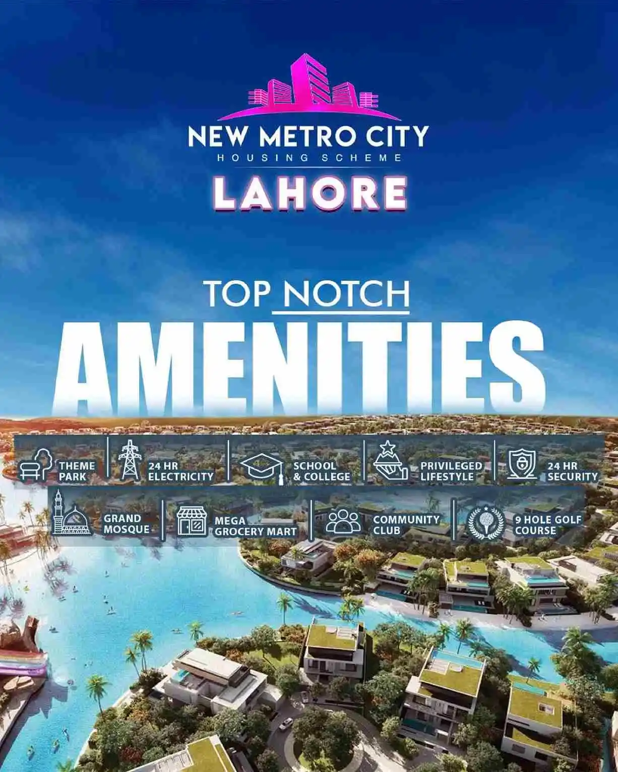 New Metro City Lahore Top Notch Amenities
